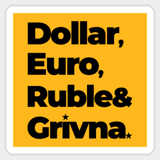 Dollar Euro Ruble & Grivna Sticker